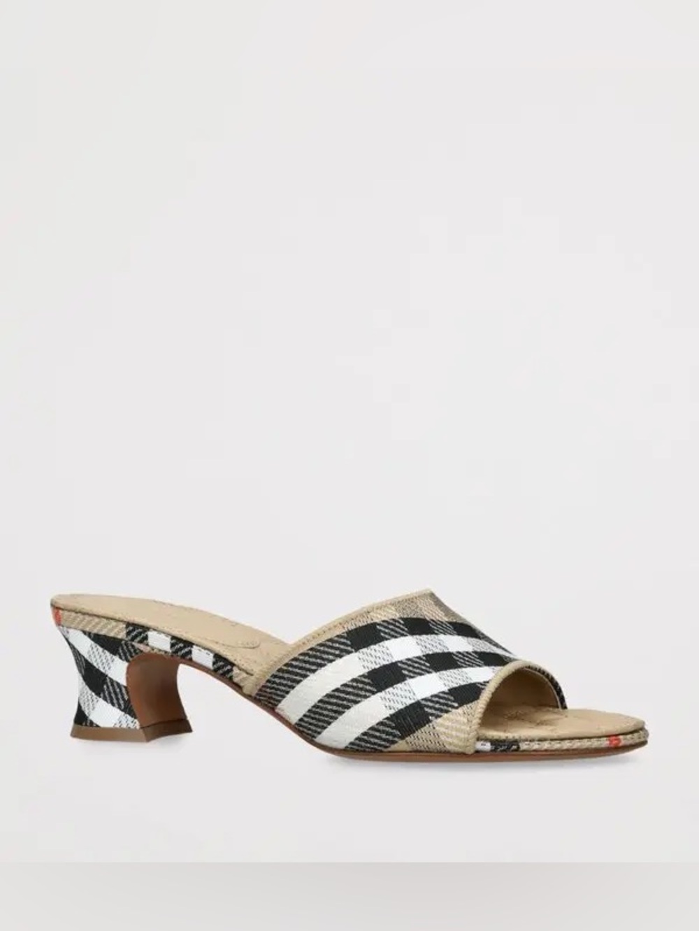 Burberry 45mm Sloane Check Kitten-Heel Mules 38